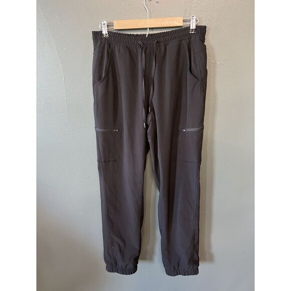 Eddie Bauer Womens Black Nylon Lined Jogger Cargo Pants Size 8 - Picture 1 of 3